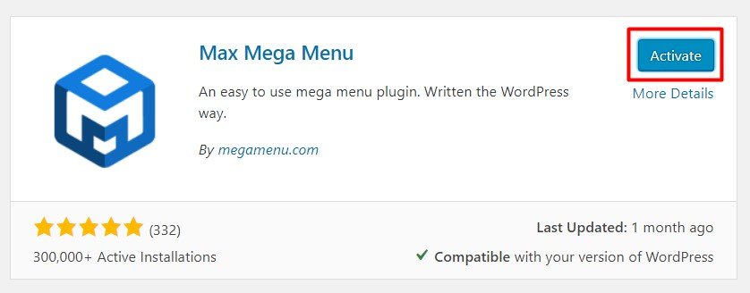 kích hoạt Plugin tạo menu cho WordPress