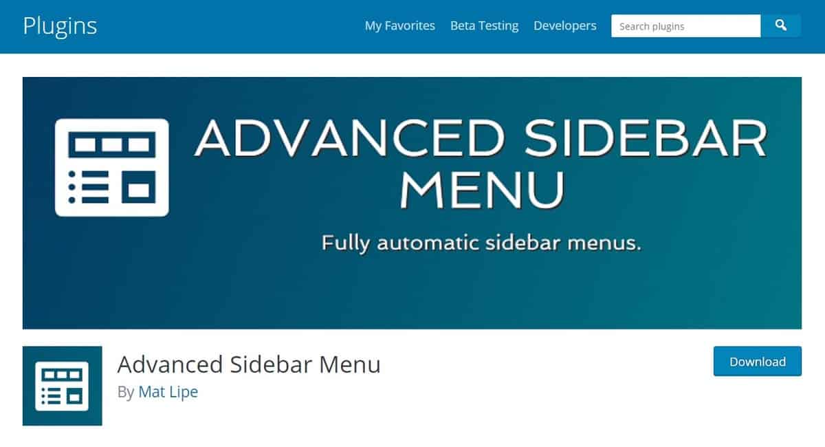 advanced sidebar menu là plugin menu WordPress tốt nhất 