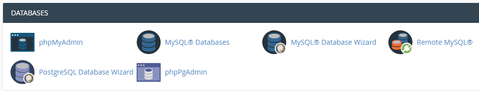 databases phpmyadmin