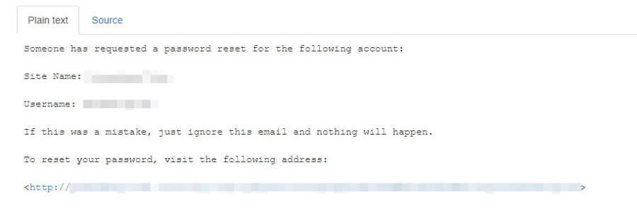 email thông báo reset password
