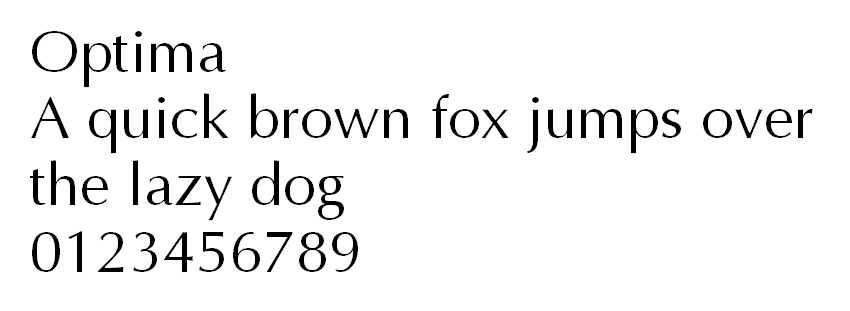 Optima typeface font an toàn