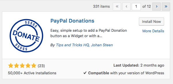 Tìm plugin paypal donation 