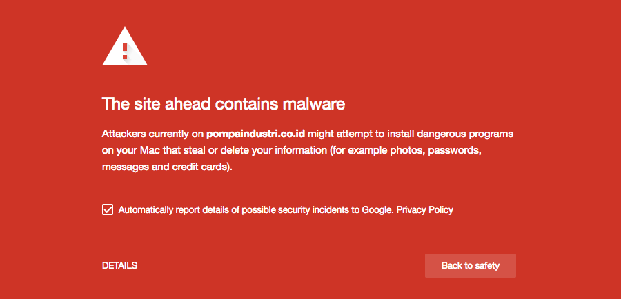 Sửa lỗi “trang web sắp truy cập chứa chương trình độc hại”