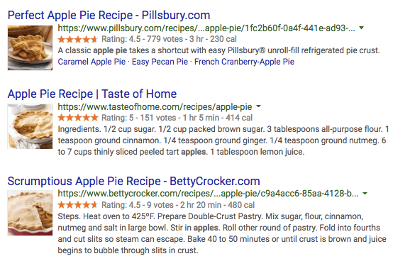 ví dụ schema markup apple pie