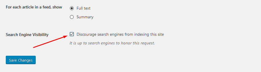 cách chặn search engine index Blog WordPress