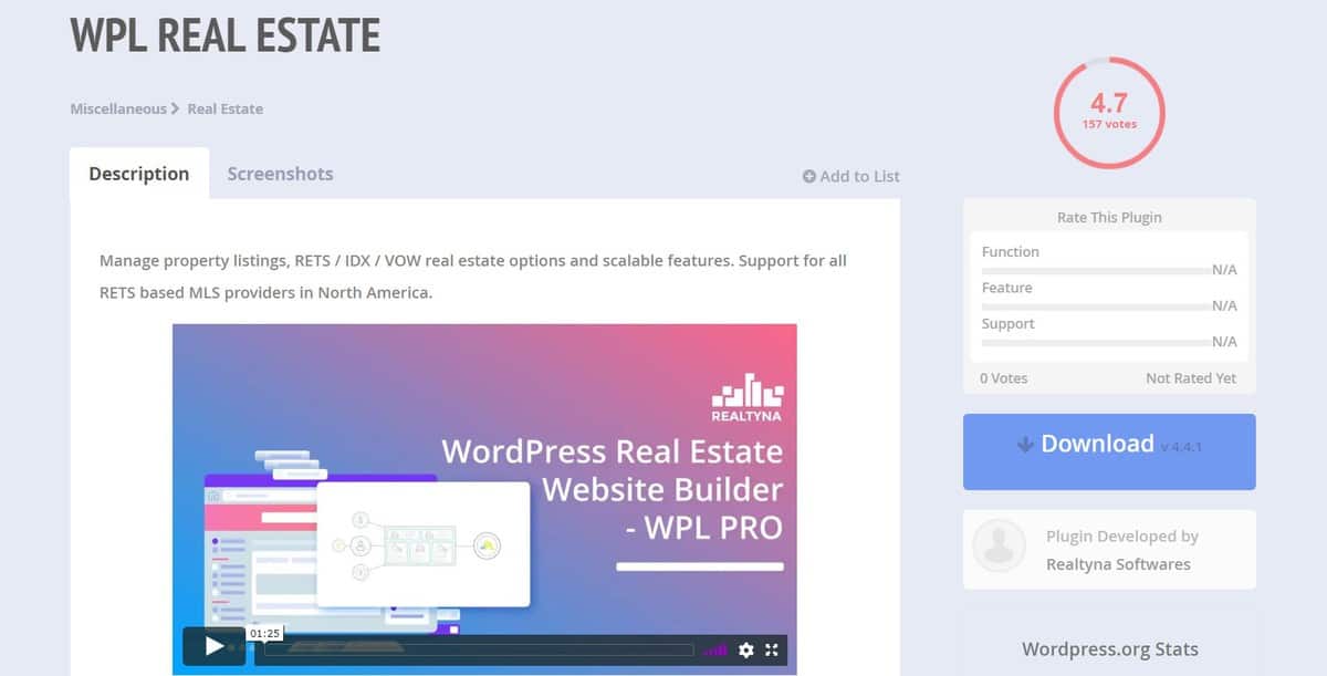trang tải WPL Real Estate WordPress