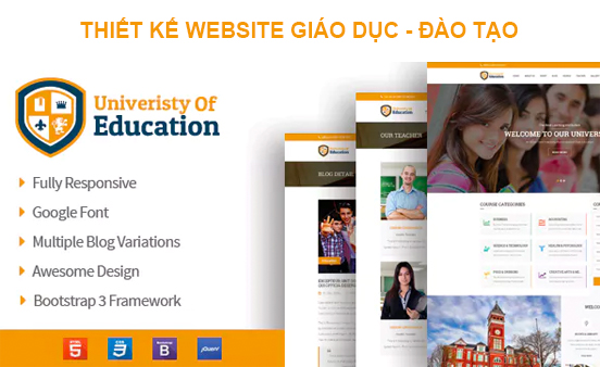 Mẫu thiết kế website giáo dục đào tạo chuyên nghiệp phong cách độc quyền