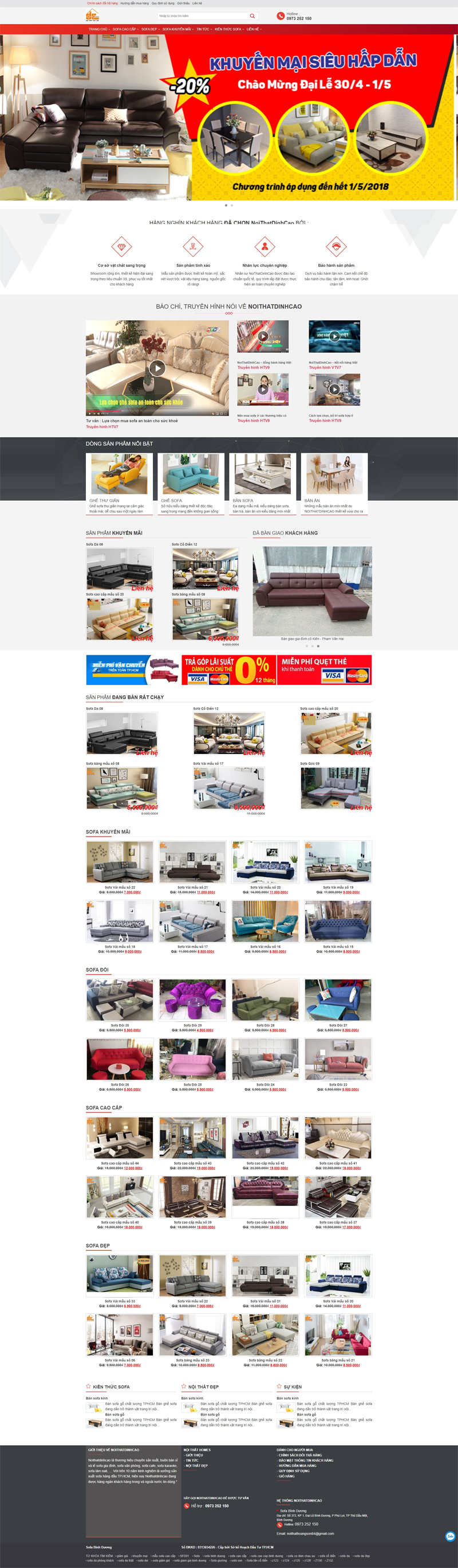Mẫu website bán hàng nội thất zsofa