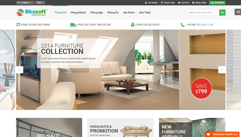 Những mẫu thiết kế website nội thất nổi bật chuyên nghiệp cho doanh nghiệp